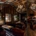La Alondra, Casa de huéspedes in Corrientes: rustic lounge with leather seating, chandeliers and wood floors