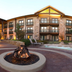 Prairie Band Casino & Resort in Mayetta with outdoor fire pit, lounge chairs, and resort courtyard