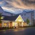 Residence Inn by Marriott Providence Coventry in West Greenwich exterior at dusk with lit entrance and parking lot