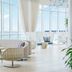 Hyatt Place Panama City Beach/Beachfront lobby with ocean views and wicker lounge seating