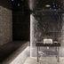 Hotel Pacai in Vilnius spa sauna room with mosaic benches and a central treatment table