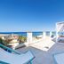 Hotel Villa Chiquita in Colònia de Sant Jordi: seafront terrace with cabana daybed and ocean view