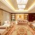 Xiang Ming Luxury Airport Hotel in Huangshan luxury lounge with chandelier, sofa seating and patterned rug