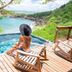 Aqua Oceanfront Hotel Resort in El Gigante with infinity pool overlooking a tropical bay