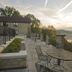 Cumberland Falls State Resort Park in Corbin with stone patio seating and a scenic sunset overlook