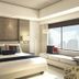 Seda Residences Makati in Manila, modern hotel room with king bed, sofa by large window and city view