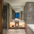 Expo Garden Resort Hotel Jinan bathroom with walk-in shower, double vanity and soaking tub