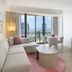 Marriott Vacation Club at Surfers Paradise living room with ocean-view balcony and city skyline