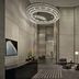 Rosewood Guangzhou lobby in Guangzhou with a dramatic circular chandelier and modern seating area