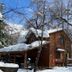 Cabañas Bordenieve in Termas de Chillán, snow-covered wooden cabin among trees