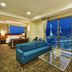 Hilton Suites Jabal Omar Makkah in Mecca suite with city and mosque view through floor-to-ceiling windows