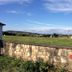 Hillhead Farm Lets in Stirling with a stone wall, grassy field, and distant hills under a blue sky