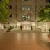 Bajamar Beach Hotel in Formia, exterior entrance at night with illuminated steps and trees