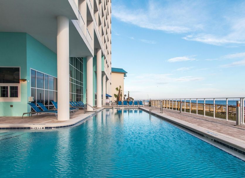 Hampton Inn & Suites Panama City Beach-Beachfront pool deck with ocean views in Panama City Beach