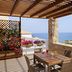 Kythea Resort in Agia Pelagia: shaded terrace dining area with sea and coastal views