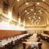 Hospedería San Martín Pinario in Santiago de Compostela: vaulted dining hall with long banquet tables