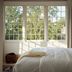 Hotel Belvedere in Kingston guest room with large window, bed, and natural light