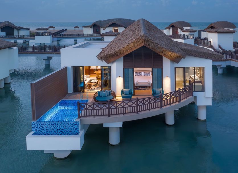 Anantara Mina Ras Al Khaimah Resort overwater villa with private plunge pool in Ras Al Khaimah