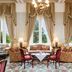 Ashdown Park Hotel & Country Club, East Grinstead, elegant lounge with tall windows and chandeliers