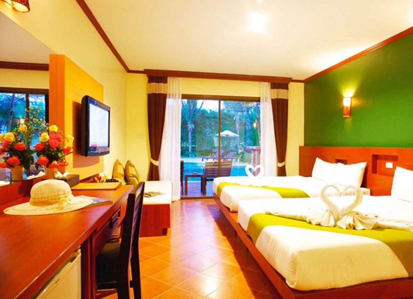 Fanari Khaolak Resort in Khao Lak guest room with twin beds and balcony view