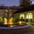 Moyvalley Hotel & Golf Resort in Moyvally courtyard fountain at dusk