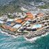 Nana Golden Beach, Hersonissos: aerial view of beachfront resort with pools and turquoise sea