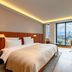 Mövenpick Hotel Basel guest room with city view, floor-to-ceiling windows, and desk in Basel