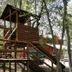 Cabañas Bordenieve in Termas de Chillan: wooden treehouse-style play structure among trees