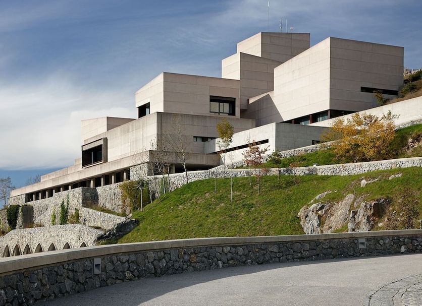 Iraipe Santuario de Arantzazu Hotel in Arantzazu on a hillside with terraced stone walls and ocean view