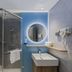 Home Inn Neo Shanghai Zhongshan Park Yan'an West Road bathroom with shower, sink, round lit mirror