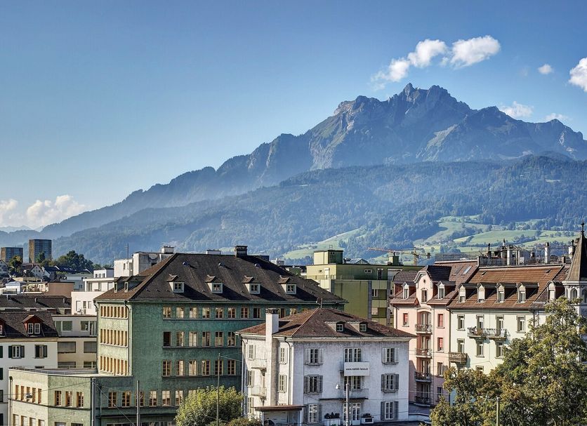 Cascada Boutique Hotel, Lucerne with mountain views over the city skyline