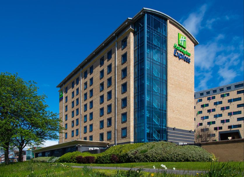 Holiday Inn Express Leeds - City Centre By IHG hotel exterior with glass corner tower in Leeds
