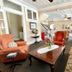 Quaker Inn in Ocean Grove lobby with patterned sofas, armchairs, coffee table and arched ceiling