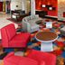 Fairfield Inn & Suites by Marriott Houston North/Spring lobby with colorful carpet and seating area