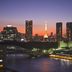 Hotel Shimbashi Sambankan in Tokyo with skyline view and illuminated Tokyo Tower at dusk