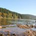 Ferien Appartements Am Berghotel Oberhof in Oberhof, lake shore with forested hills