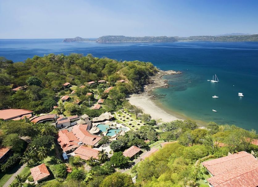 Secrets Papagayo Costa Rica in Culebra with ocean view, beach cove, sailboats and resort villas