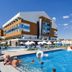 Terrace Elite Resort in Side with outdoor pool, waterslides, and guests relaxing by the pool