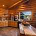 Best Western Northwoods Lodge in Siren: rustic log cabin breakfast room with buffet and window view