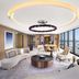 Sofitel Ambassador Seoul Hotel & Serviced Residences lounge with city skyline views and curved seating