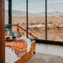 Contemplacion Resort & Spa in Ensenada with a spa lounge and floor-to-ceiling mountain view