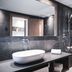 Hirben Naturlaub in Villabassa/Niederdorf bathroom with vessel sink, walk-in shower and large mirror