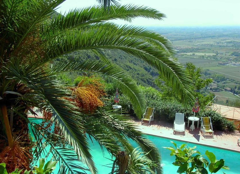 Borgo Degli Aranci in San Giuliano Terme with hillside pool and panoramic valley view