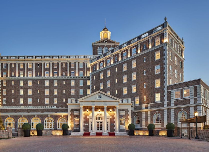 The Historic Cavalier Hotel and Beach Club, Autograph Collection in Virginia Beach, grand historic exterior at dusk