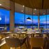 D-Resort Sibenik in Šibenik dining room with floor-to-ceiling sea views at sunset