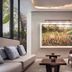 Lynnaya Urban River Resort in Siem Reap lounge with sofa seating and large framed artwork