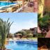 La Maison des Oliviers, Marrakech: collage of outdoor pool, palm trees, garden path and terrace seating
