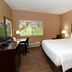 Cobblestone Inn & Suites - Denison guest room with king bed, desk, chair, and window view