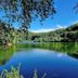 Lake view through trees at Hotel Heikenberg in Bad Lauterberg, with calm water and forested hills