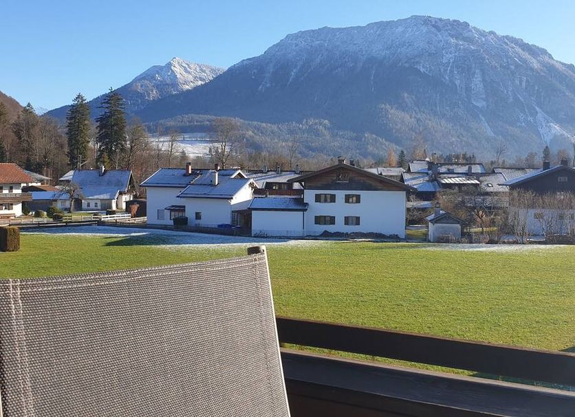 Alpenhotel Rosenhof Ruhpolding in Ruhpolding with mountain view over village rooftops and green lawn